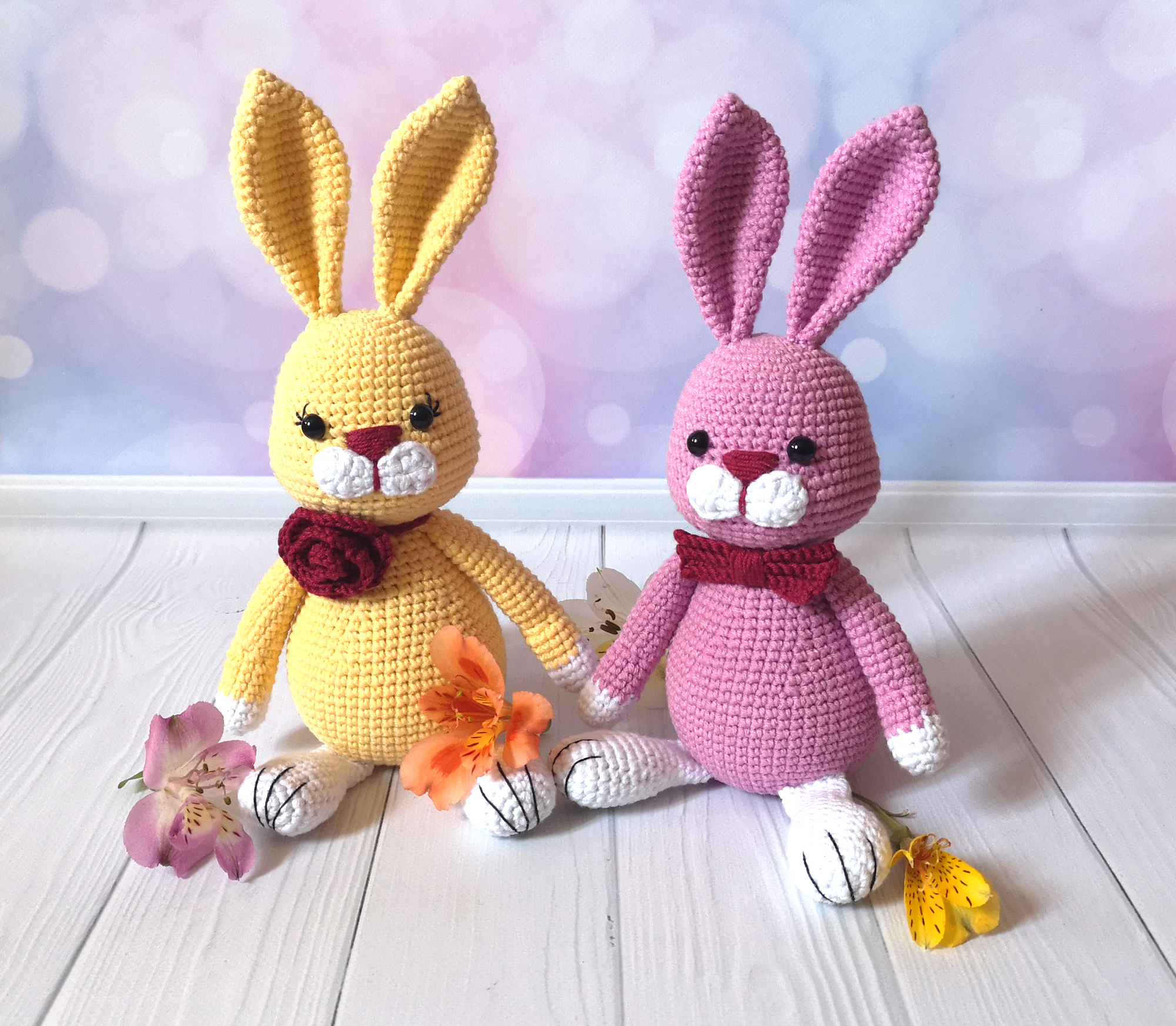 Spring bunny crochet pattern, Cute Easter amigurumi rabbit toy tutorial