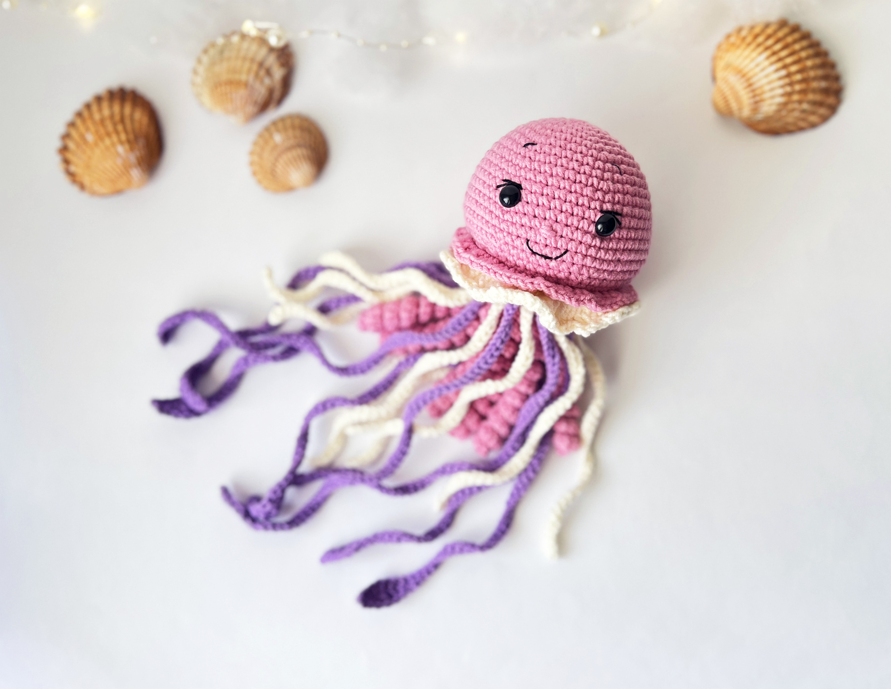 Jellyfish crochet pattern, Amigurumi ocean animal pattern, Pdf
