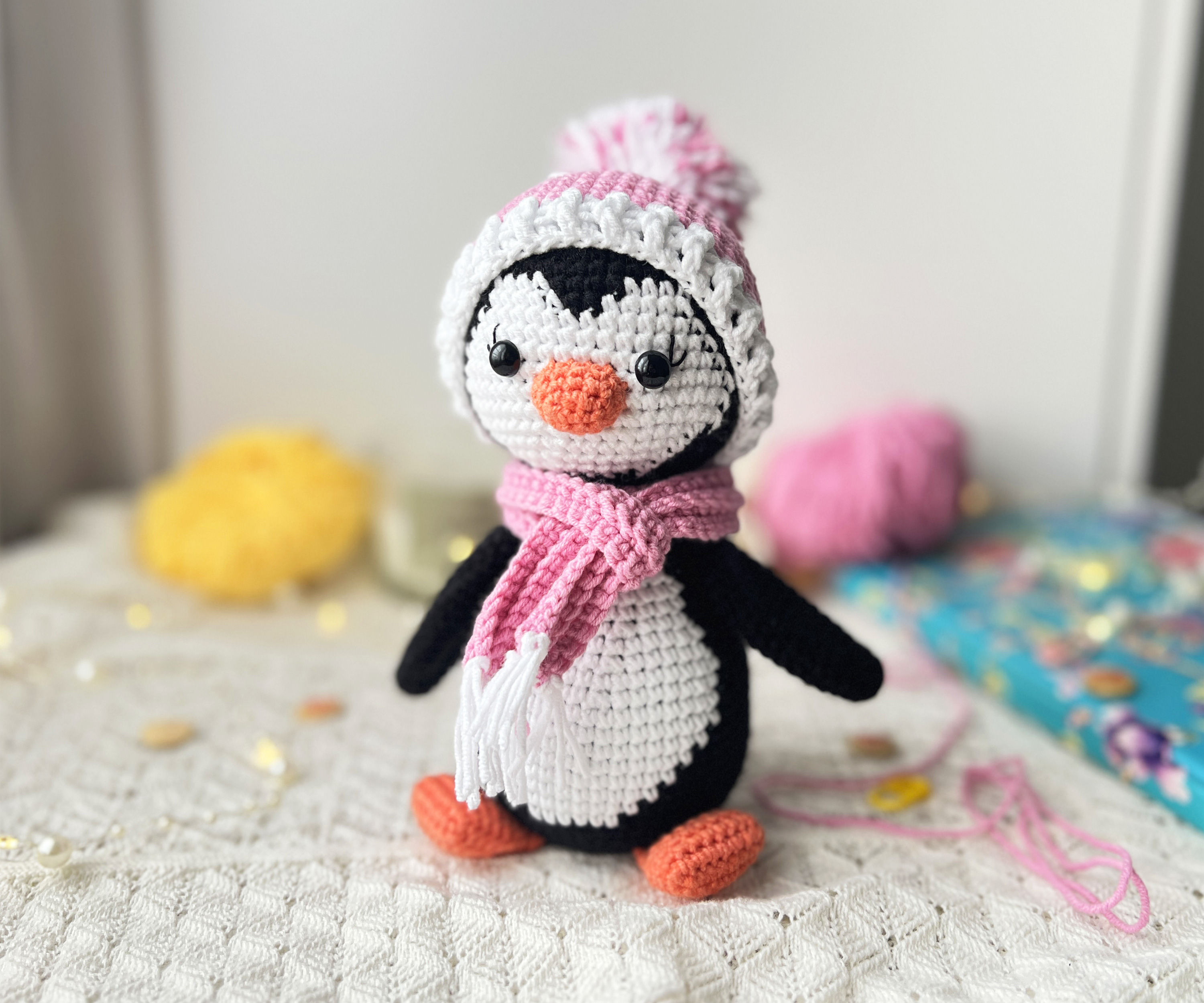 Lulu the Penguin crochet pattern, Easy amigurumi penguin animal